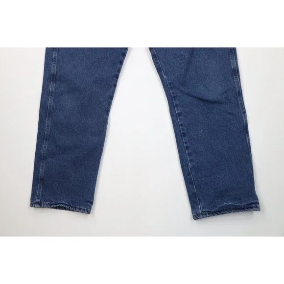 Vintage Cabelas Mens 36x32 Faded Fleece Lined Wide Leg Denim Jeans Blue Cotton